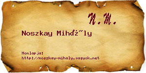 Noszkay Mihály névjegykártya